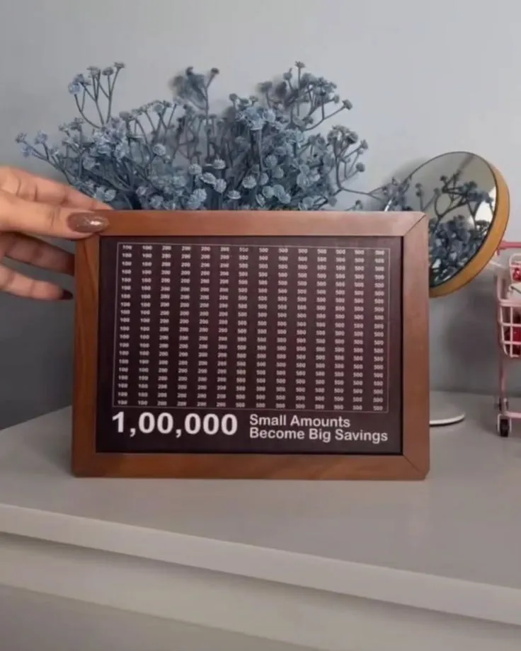 ₹1,00,000 Savings Challenge Wooden Frame